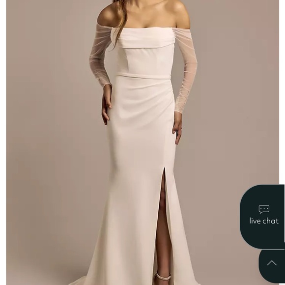 david's bridal off the shoulder wedding dress David's Bridal, STYLE CWG1001 New Wedding Dress Save 35%